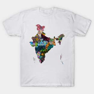 Spirograph Patterned India State Map T-Shirt